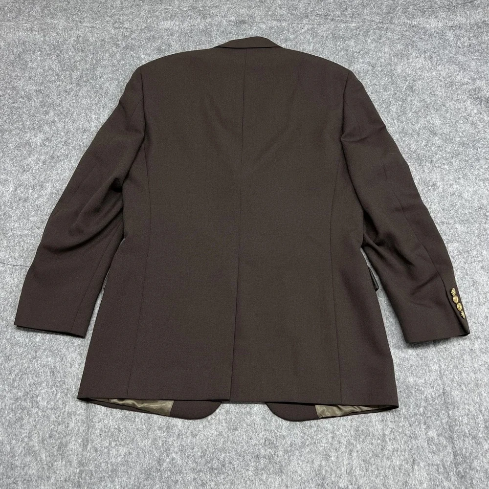 Wimbledon Of England Blazer Mens 40L Brown Wool Blend Gold Button Dillards READ